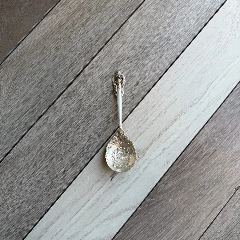 Grande Baroque by Wallace Sterling Silver Christmas 2000 Sugar Spoon
